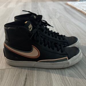 Nike Black and Cream High-Top Sneakers